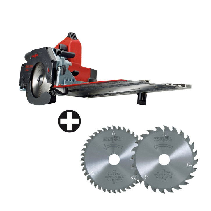 MAFELL Akku-Kappschienen-Säge KSS 40 18M bl im T-MAX + Sägeblätter Z24/Z40