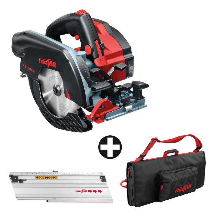 MAFELL Akku-Handkreissäge K 65 18M bl PURE im T-MAX + Führungseinrichtung M + TZ-FT800