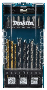 Makita Bohrer-Bit-Set / Sortiment 17-tlg. D-74887 mit Aufbewahrungsbox