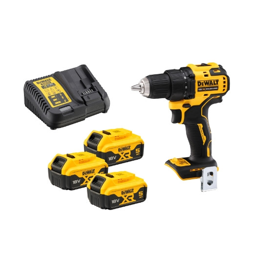 DEWALT Akku-Bohrschrauber DCD708P3T-18V mit 3 x Akku 18V/5,0Ah