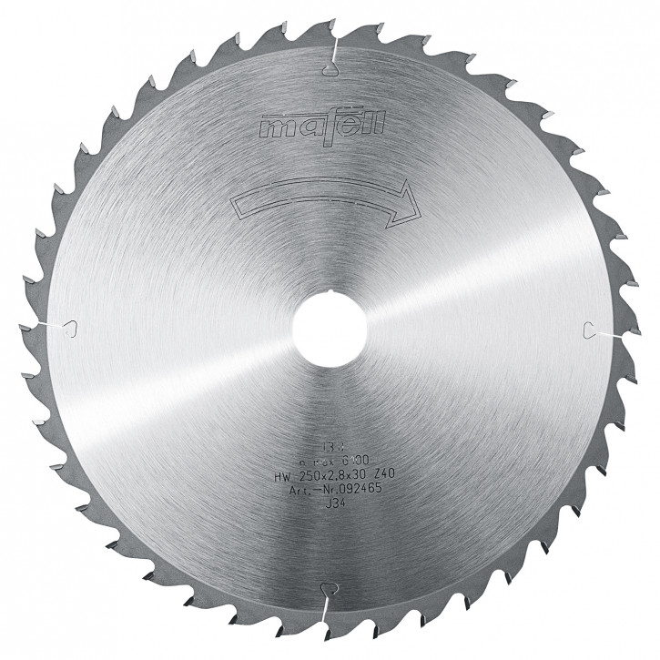 MAFELL HM-Sägeblatt Ø 250 x 1,8/2,8 x 30 mm, Z 40, WZ