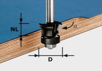 Festool Fase-Bündigfräser HW S8 D24/0° +45°