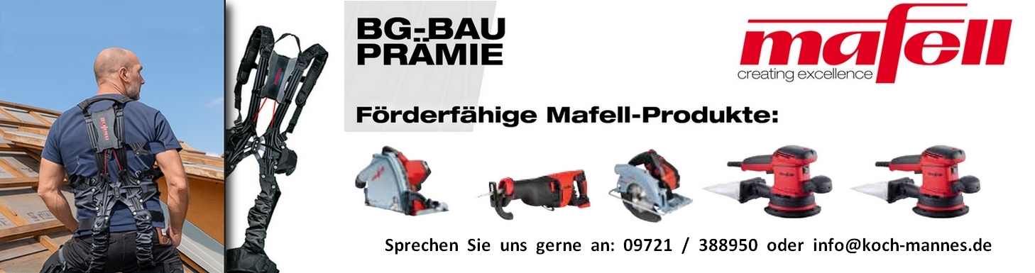 Mafell BG-Bau Förderung