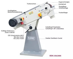 ELMAG Bandschleifmaschine Modell BSM 150x2000 82196