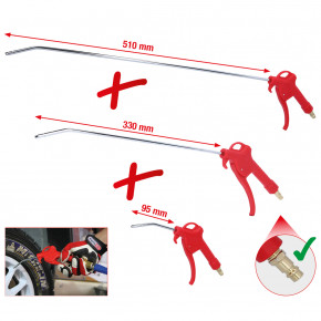 KS-TOOLS Ausblaspistolen-Satz 3tlg. 95/330/510mm