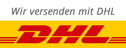 Wir versenden mit DHL